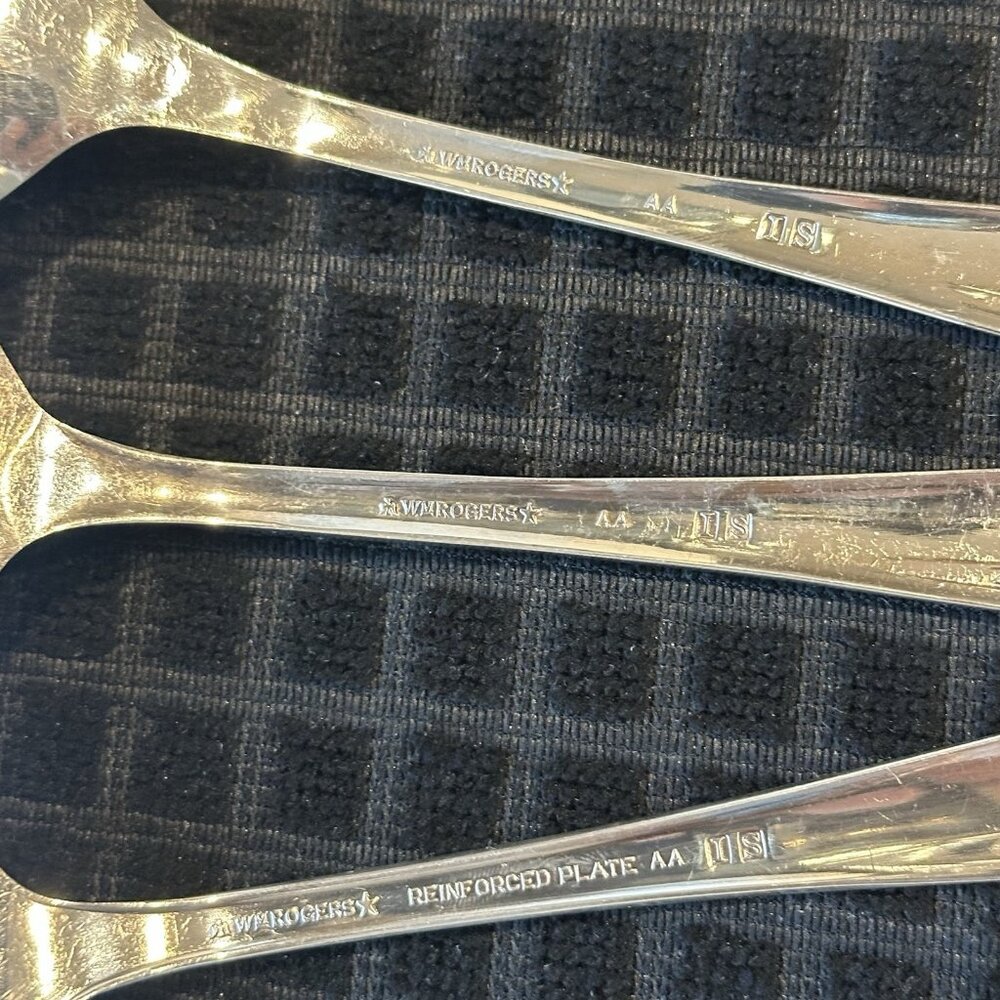 Wm Rogers IS Precious Mirror Silverplate 3 Pc Serving Set Fork Spoon Pie Server - Picture 10 of 15